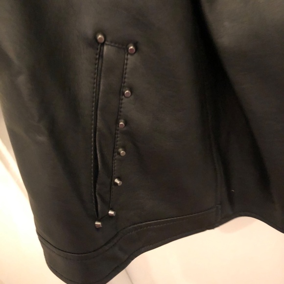 Just Fab size 1x polyester leather like bomber jacket, fun to wear, dress it up - Picture 3 of 8